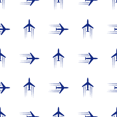 blue planes seamless isolated on white background. vector illustrationのイラスト素材