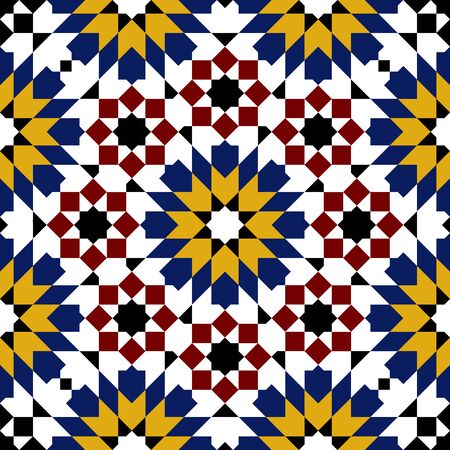moroccan mosaic seamless on white background. vector illustrationのイラスト素材
