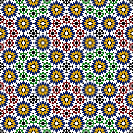 moroccan mosaic seamless on white background. vector illustration