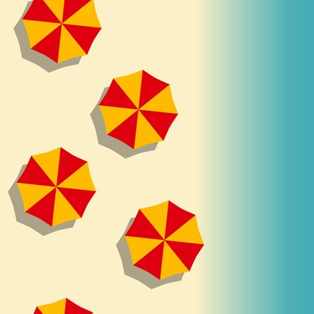 vertical seamless summer on the beach with umbrellas. vector  illustrationのイラスト素材