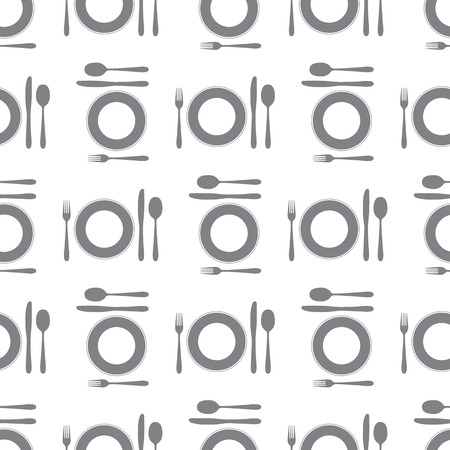 seamless pattern of cutlery on white background. vector illustrationのイラスト素材