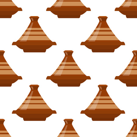 moroccan tajine seamless on white background. vector illustrationのイラスト素材