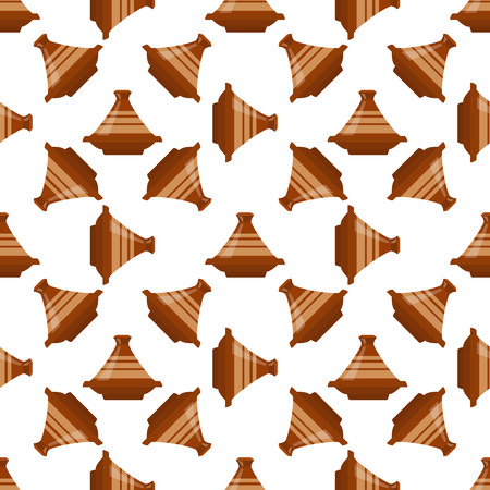 moroccan tajine seamless on white background. vector illustrationのイラスト素材