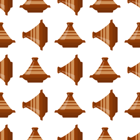 moroccan tajine seamless on white background. vector illustrationのイラスト素材