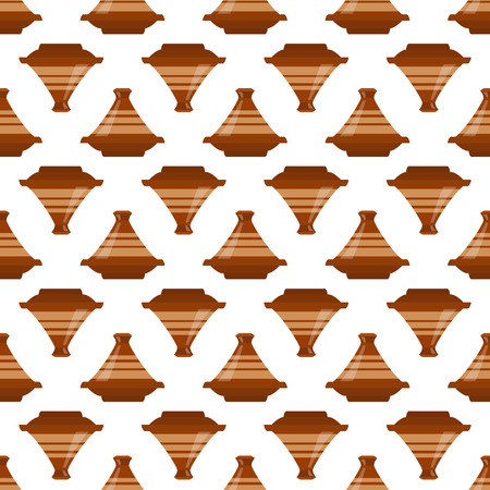 moroccan tajine seamless on white background. vector illustrationのイラスト素材