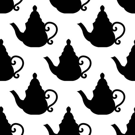seamless of moroccan teapot on white background. vector illustrationのイラスト素材