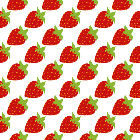 seamless of red strawberries on white background. Vector illustration.のイラスト素材