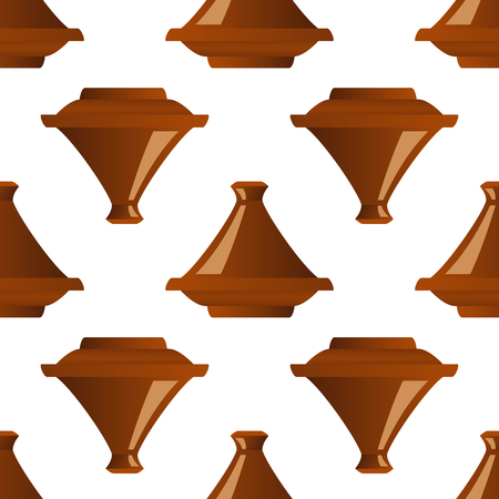 moroccan tajine seamless on white background. vector illustrationのイラスト素材