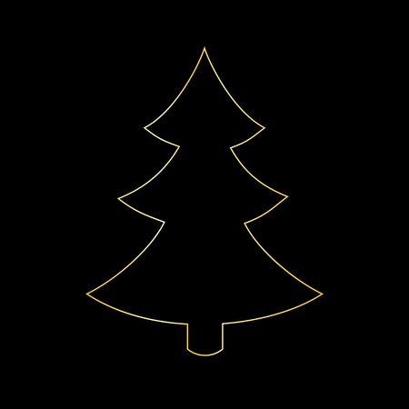 Gold shape of christmas tree on black background.のイラスト素材