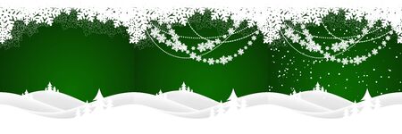 Set of holiday christmas backgrounds with winter landscape. Vector illustrationのイラスト素材