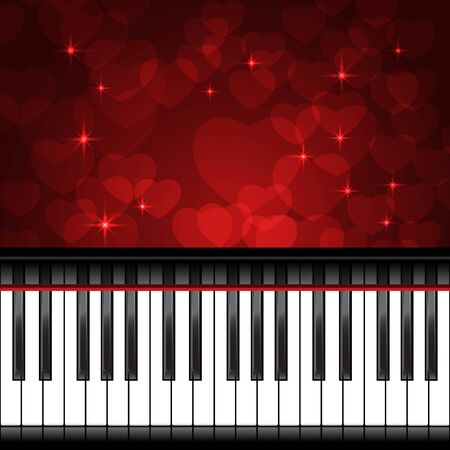 piano template with heartsのイラスト素材