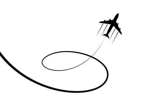 Black plane flying iconのイラスト素材
