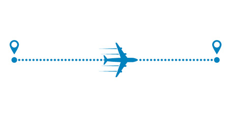 plane and its track on white background. Vector illustration.のイラスト素材