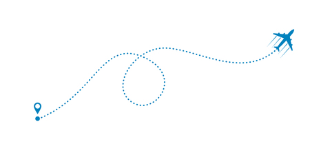 plane and its track on white background. Vector illustration.のイラスト素材