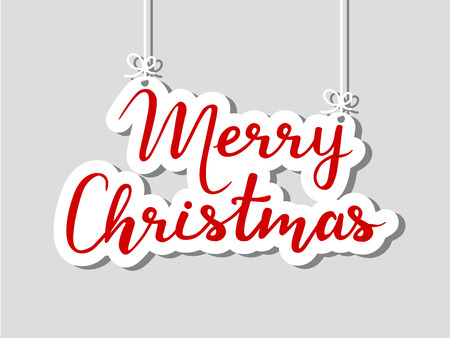 Merry Christmas on grey background. Vector illustration.のイラスト素材