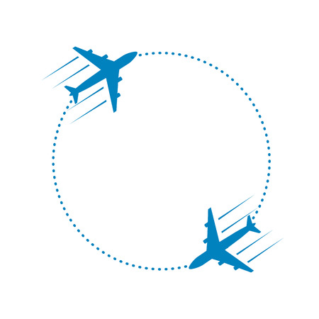 plane and pathのイラスト素材