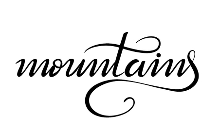 lettering mountains on whiteのイラスト素材