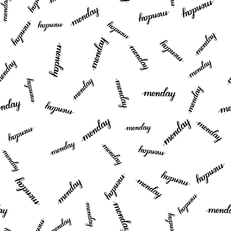 Monday seamless modern brush calligraphy seamless isotated on a white background. Vector illustration.のイラスト素材