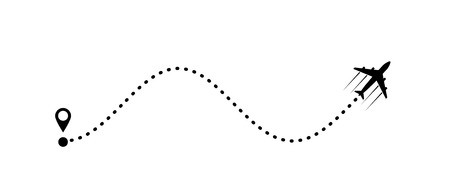 plane and its track isolated on white background. Vector illustration.のイラスト素材