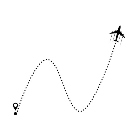 plane and its track isolated on white background. Vector illustration.のイラスト素材