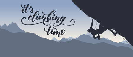 Silhouette of a climberのイラスト素材