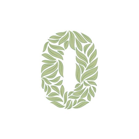 Ornamental number 0 on whiteのイラスト素材