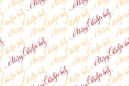 Seamless Brush calligraphy Merry Christmas
