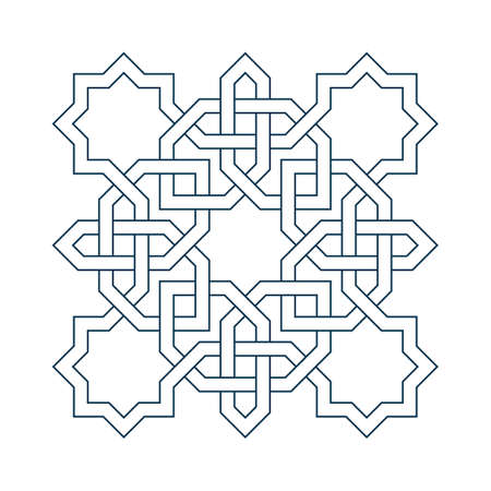 Islamic traditional rosette for greetings cards decoration and design isolated on white background. Vector illustration.のイラスト素材