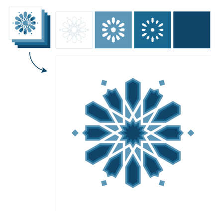 Different layers for paper cutting. Template Islamic pattern for laser cutting or paper cut. Vector illustration.のイラスト素材