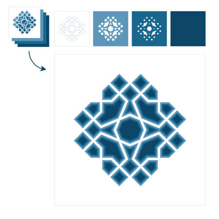 Different layers for paper cutting. Template Islamic pattern for laser cutting or paper cut. Vector illustration.のイラスト素材