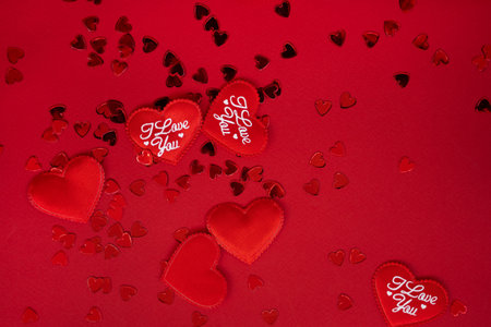 Valentine Day. Decorative one red heart. Valentines Day concept