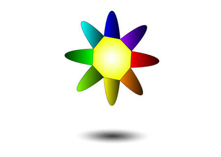 rainbow colored sunのイラスト素材