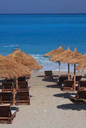 Beach on the Ionian island of Lefkas Greeceの写真素材