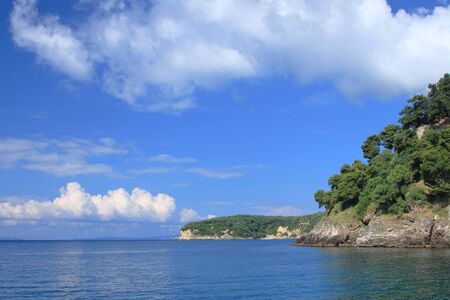 The village of Parga in Epirus Greeceの写真素材