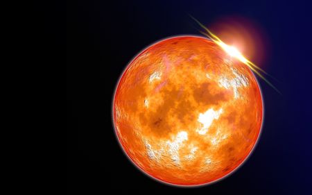 Composite image of an alien planet up-closeの写真素材