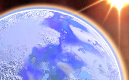 Composite image of an alien planet up-closeの写真素材