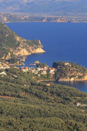 Aerial view on Parga Greeceの写真素材