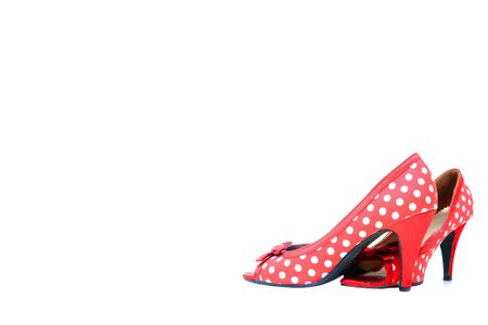 sexy red shoes isolated on whiteの写真素材