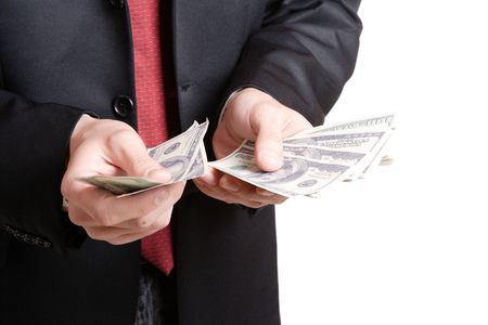 A Businessman Holding Money on white background
の写真素材