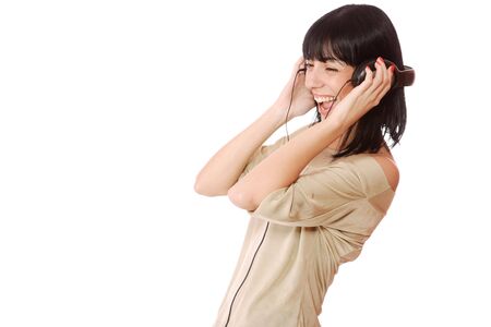 Beautiful young woman  Listening to Music
の写真素材