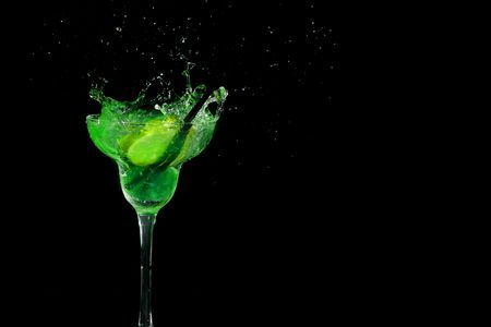 A fresh Cocktail isolated on black background
