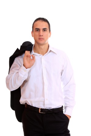 Portrait of a business man isolated on white background. Studio shot. の写真素材