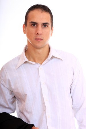 Portrait of a business man isolated on white background. Studio shot. の写真素材