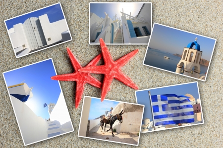 set of summer photos of Santorini Greeceの写真素材