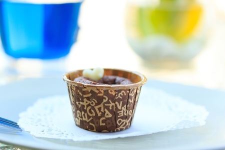 Fresh and Yummy Chocolat cupcakeの写真素材