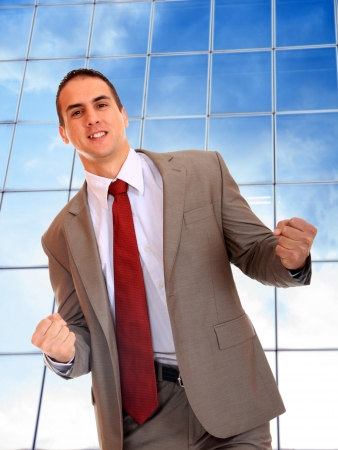 Business man at corporate buildingの写真素材