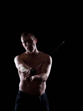 Warrior  with his Katana swordの写真素材