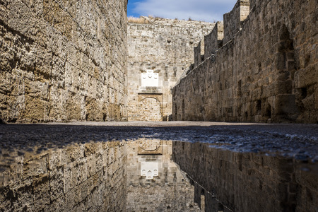 The old medieval  town of Rhodes in Greeceの写真素材