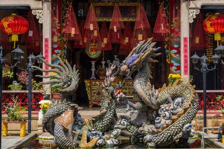 Dragon fountain at the back of the Cantonese Assembly Hallの写真素材