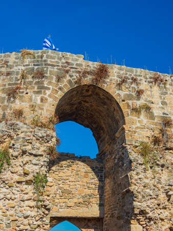 Inside the COroni castle in Greeceの写真素材